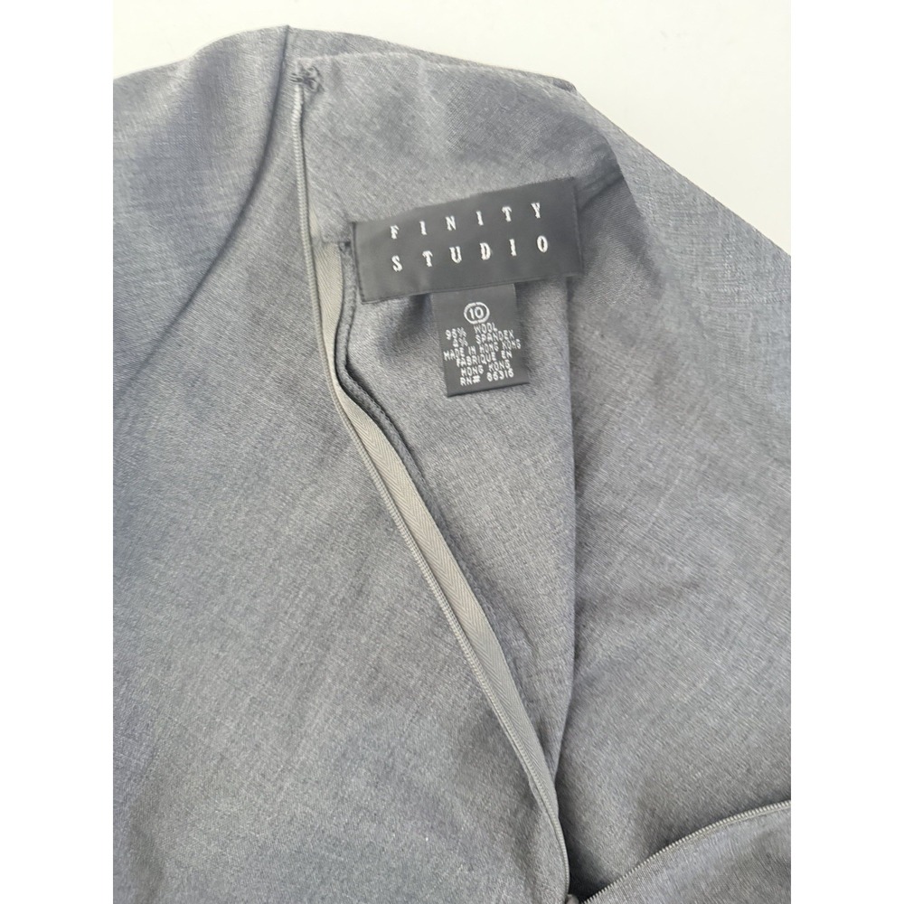 Finity Studio Wool Blend Blouse Size 10 Gray Office Career Wear - Picture 4 of 9